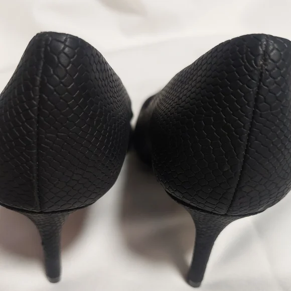Call It Spring Black Textured Pointed-Toe Pumps - Picture 2 of 5